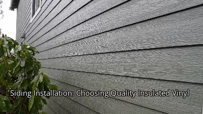 Siding Installation: Choosing Quality Insulated Vinyl